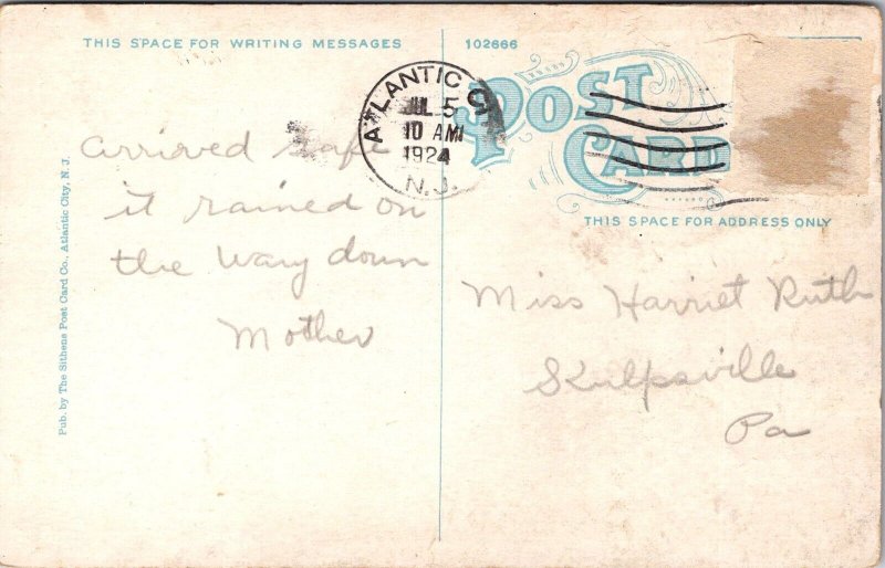 View From Porch of Ambassador Hotel, Atlantic City NJ c1924 Postcard Q59
