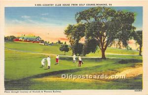 Country Club House from Golf Course Golf Postcard