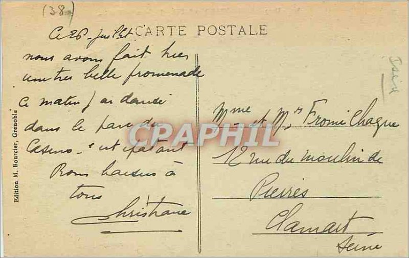 Old Postcard Dauphine Allevard Splendid Hotel