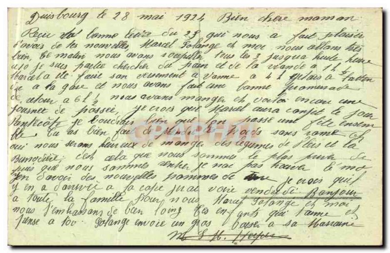 Postcard Old Court Duisburg