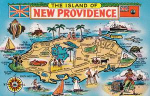 Bahamas Rotary Club Nassau Meeting Island Of New Providence Map 1960s Postcard