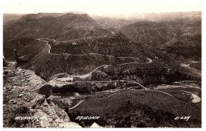 RPPC Postcard Hwy 60  Switchback Road Mountains Arizona D229 c1950
