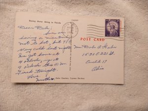 1960's Water Skiing in Florida Chrome Postcard