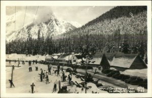 Snoqualmie Pass WA Skiing Ellis Real Photo Postcard