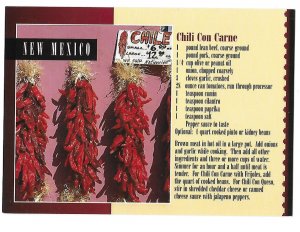 New Mexico Dried Chili Recipe for Chili Con Carne  4 by 6 card