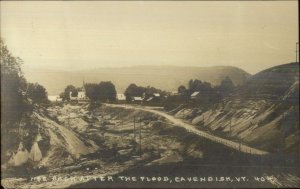 Cavendish VT Hog Back After the Flood 1927 Real Photo Postcard