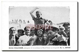 Postcard Old Bike Cycle Cycling Emile Vaucher winner and record holder Mont F...