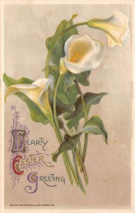 Easter  Hearty Easter Greetings Easter Lilies, Winsch, Vintage PC U4809