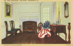 America Postcard - Betsy Ross House - Flag Room - Philadelphia - Ref 7341A