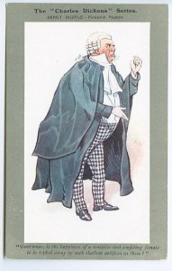 Pickwick Papers Sergt Buzfuz Charles Dickens Series Signed Kyd Postcard