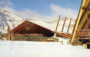 SQUAW VALLEY 1960 Winter Olympics LAKE TAHOE Ice Arena Chrome Vintage Postcard