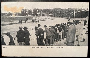 Vintage Postcard 1901-1907 Race Track at Fair Ground, Allentown, Pennsylvania