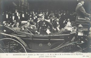 Visit of King of Spain Alphonse XIII in Paris 1905 royal coach event