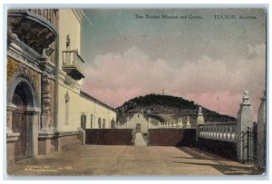 c1910's San Xavier Mission And Grotto Tucson Arizona AZ Posted Antique Postcard