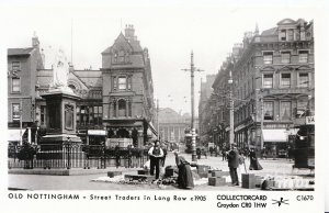 Nottinghamshire Postcard - Old Nottingham, Street Traders in Long Row c1905-U75