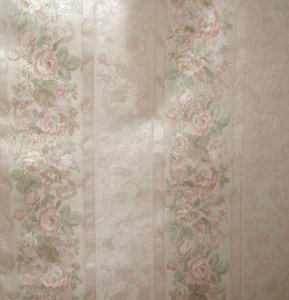 Vintage By the Yard Shand Kydd Wall Paper Covering Sample Pink Roses Floral