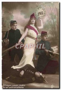 Old Postcard Militaria the french citizen (Marianne)