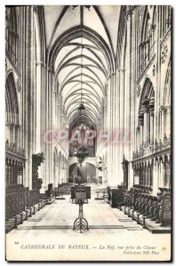 Old Postcard Bayeux Cathedral Nave Choir Vue Prize Organs