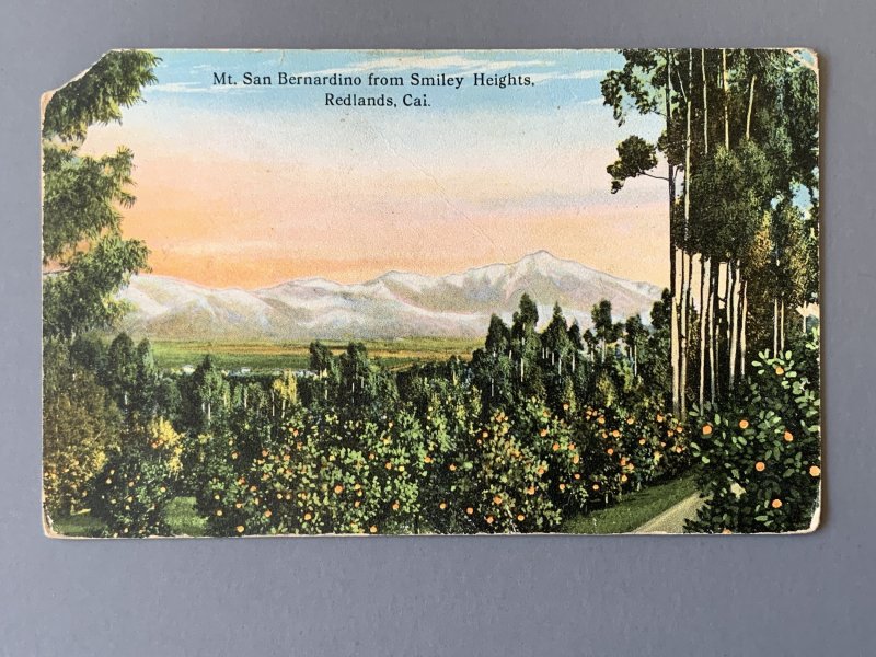 Mt. San Bernardino From Smiley Heights, Redlands CA Litho Postcard A1143091636