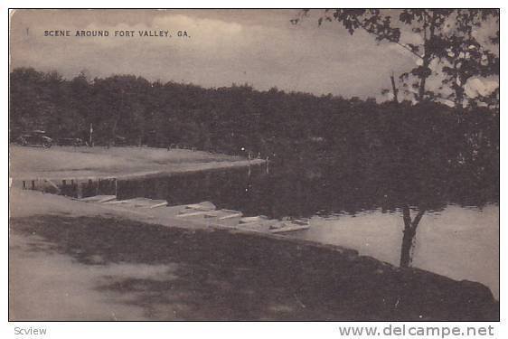 Scene Around Fort Valley, View Near The River, Boats, Fort Valley, Georgia, 1...