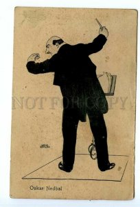 499358 Oscar NEDBAL Czech violist COMPOSER conductor CARICATURE by Hans BOHLER