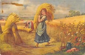 B23658 Wenau Pastel Camp work  painting postcard