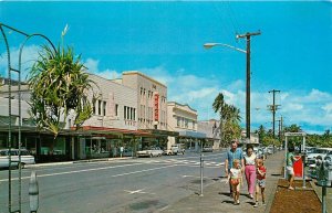 Postcard Hawaii Hilo Crescent City 1950s Pacific Film Corp autos HI24-2620