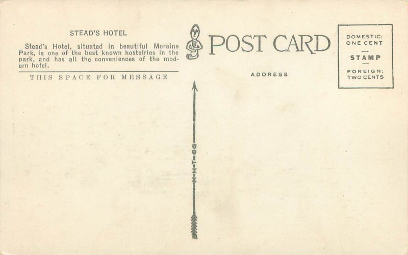 Moraine Park Colorado Stead's Hotel White Border Postcard Unused