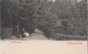 Posh Lady At The Shrubbery Southend On Sea Essex Old Postcard