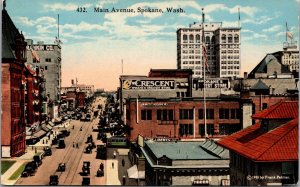 Postcard Main Avenue in Spokane, Washington~1694