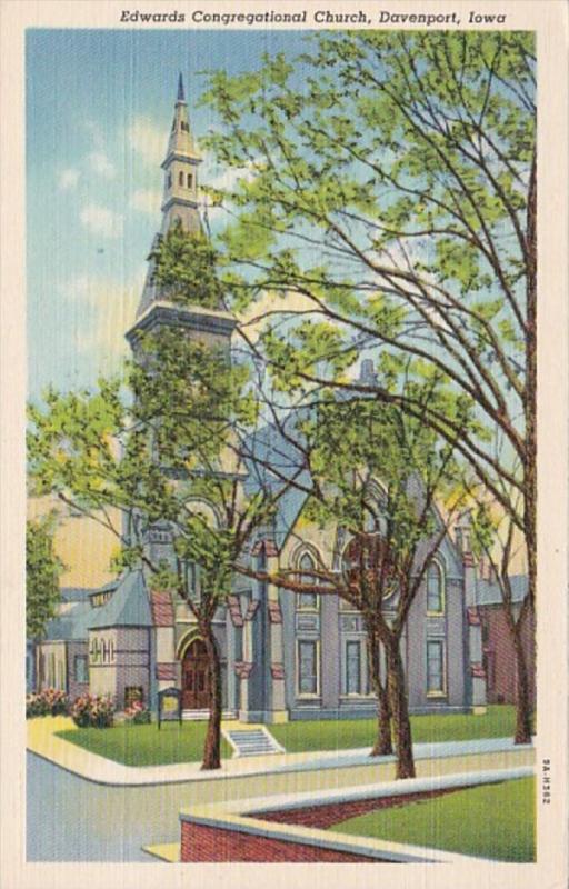 Iowa Davenport Edwards Congregational Church Curteich