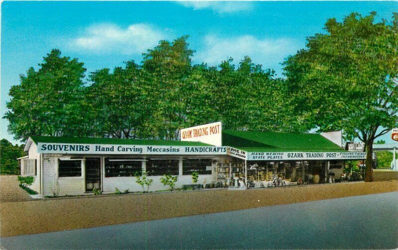 Gateway Arkansas Ozark Trading Post 1950s Aurora roadside Postcard 21-6555