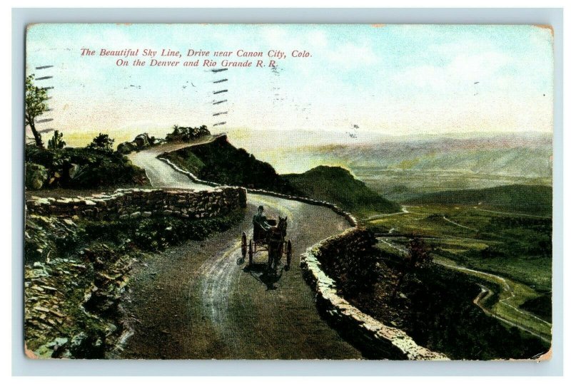 C1900Sky Line Drive Canon City Colorado on Denver & Rio Grande R.R. Postcard P33 