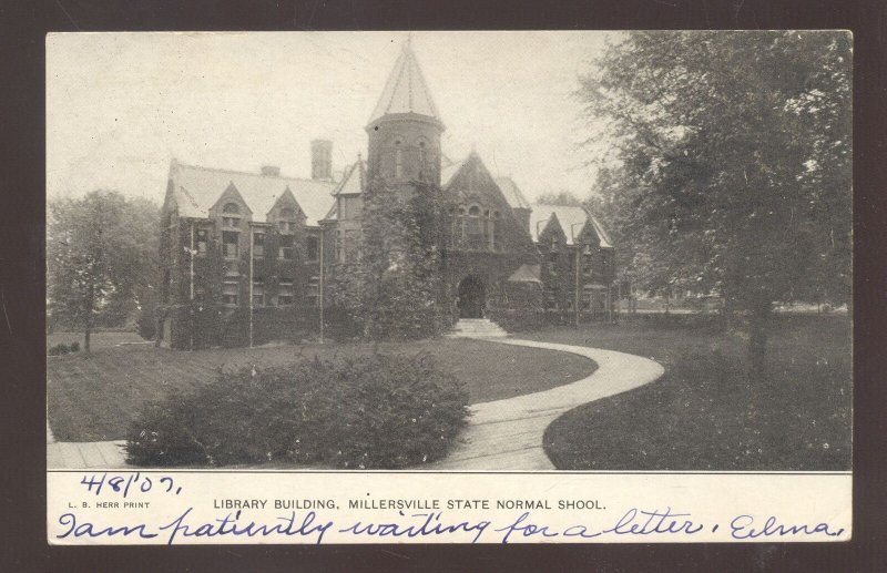 MILLERSVILLE PENNSYLVANIA PA. STATE NORMAL SCHOOL LIBRARY VINTAGE POSTCARD 1905