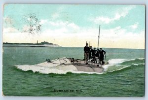 Ireland Postcard Submarine No.5 Men Riding Taking Photo 1904 Posted Antique