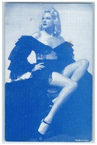 Pretty Woman Arcade Card Pin Up Risque Curly Hair Studio Unposted Antique