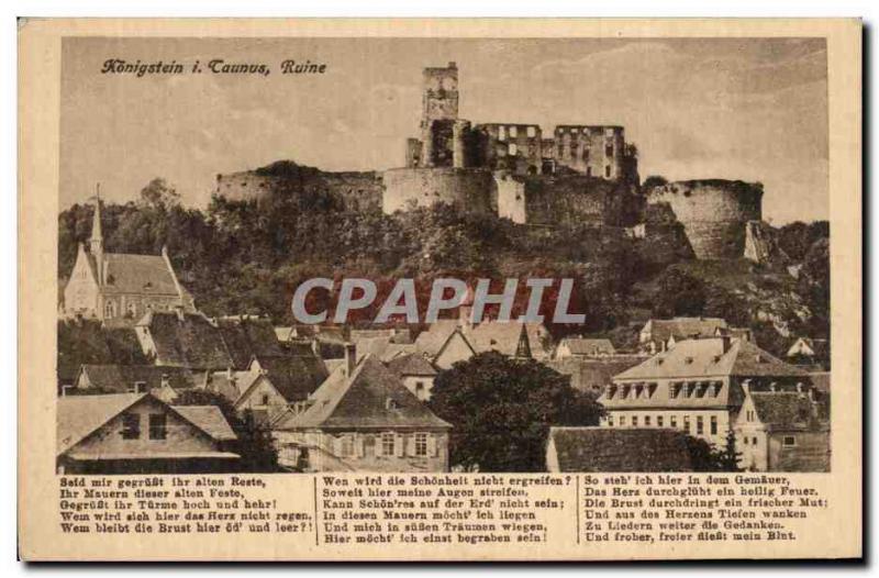 Postcard Old Taunus Konigstein I Ruin