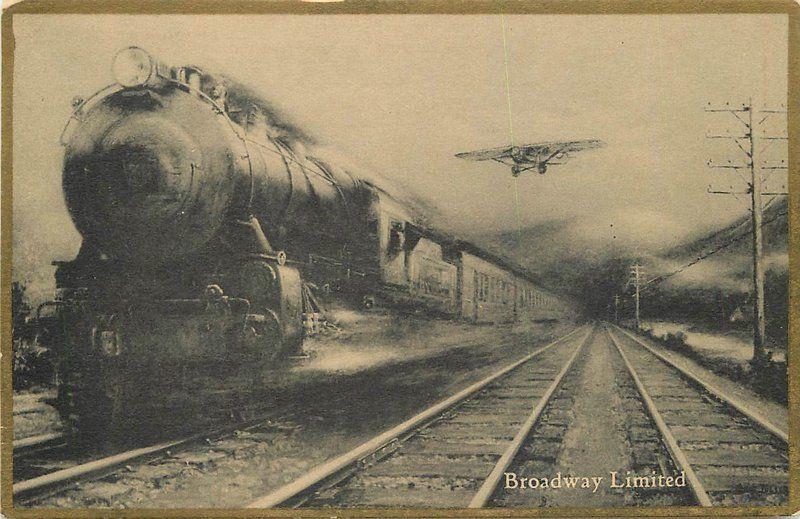 Advertising Broadway Limited Pennsylvania Railroad Train 1920s Postcard 220