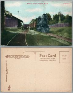 SODUS CENTER N.Y. RAILROAD STATION ANTIQUE POSTCARD railway depot TRAIN