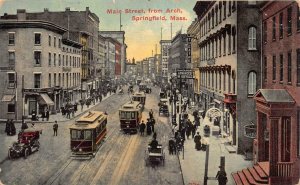VAUDVILLE THEATRE MAIN STREET FROM ARCH SPRINGFIELD MASSACHUSETTS POSTCARD 1911