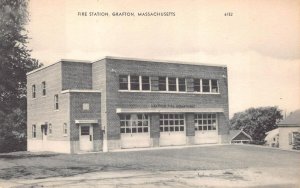 FIRE STATION GRAFTON MASSACHUSETTS POSTCARD (c. 1910)