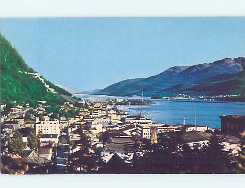 Unused Pre-1980 AERIAL VIEW OF TOWN Juneau Alaska AK F8307