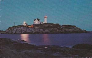 Twilight at Nubble Light House York Beach ME, Maine