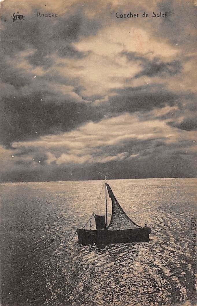 Belgium Knokke Heist Knocke Coucher De Soleil Sunset Boat Bateau 19 Hippostcard