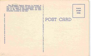 Houston Central Library Houston Texas linen postcard