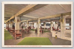Postcard Yellowstone Park Wyoming Grand Canyon Hotel Interior 1920s WB View