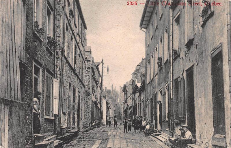 Little Champlain Street, Quebec City, Quebec, Canada, Early Postcard, Used