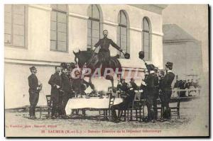 Old Postcard Horse Riding Equestrian Saumur Last diner or lunch interrupted