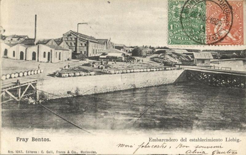 uruguay, FRAY BENTOS, Embarcadero del Establecimiento Liebig (1905) Postcard