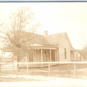 c1910s Lovely Women on Porch RPPC Outdoor Cute Small House Real Photo PC A133